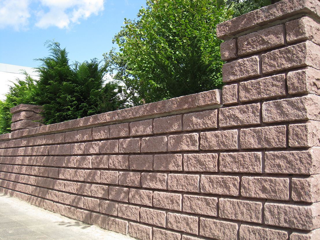 Trockenmauer Cardiff beidseitig gespalten mit gesprengten Kanten - ohne Vermauern oder Kleben (Nut + Feder System)